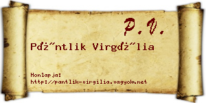 Pántlik Virgília névjegykártya